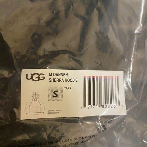 ugg- men- Dannen Sherpa Hoodie - size small- color tarr - Picture 5 of 6